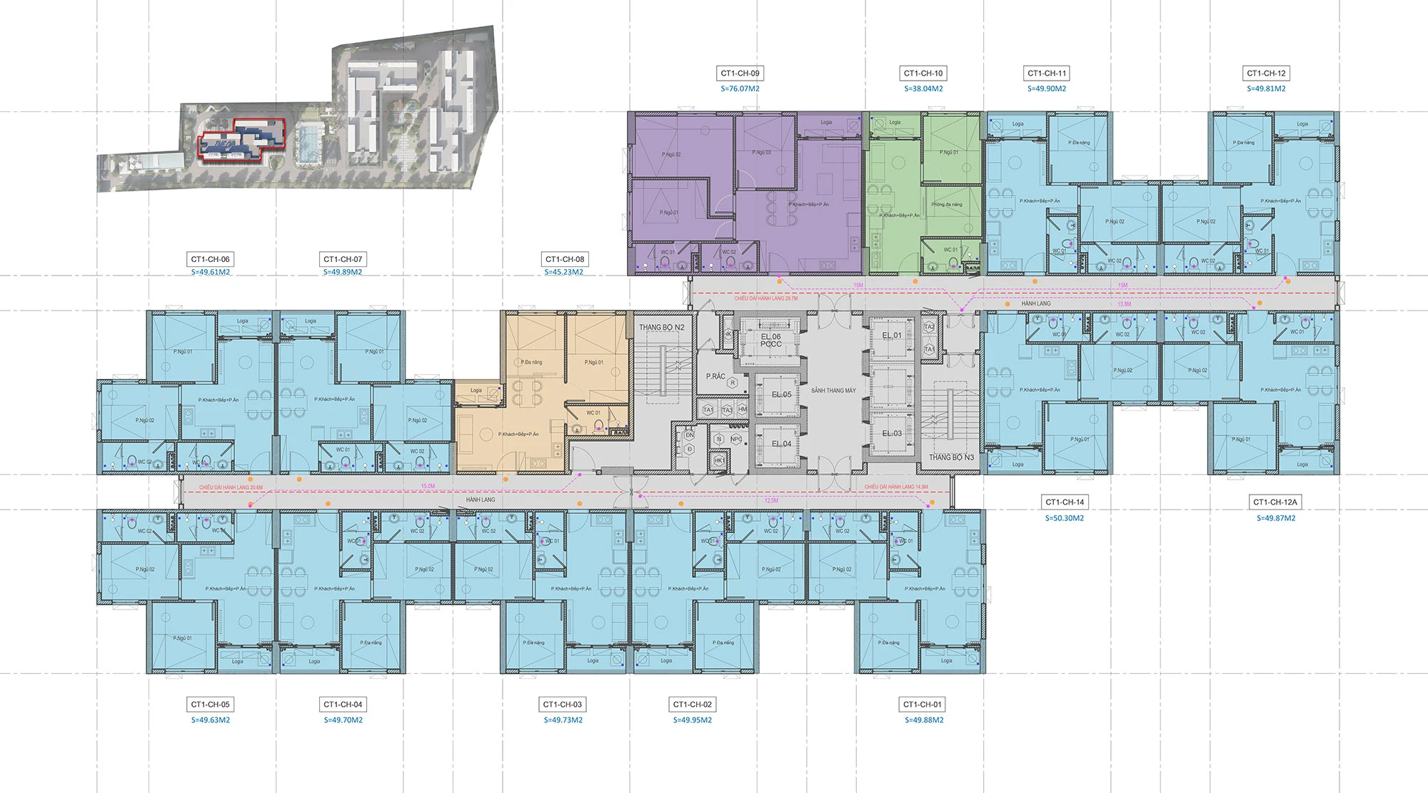 MẶT BẰNG ĐIỂN HÌNH CT1